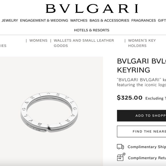 Auth. BVLGARI BVLGARI KEYRING silver 925  unisex minimalist logo w. Box - Picture 13 of 16